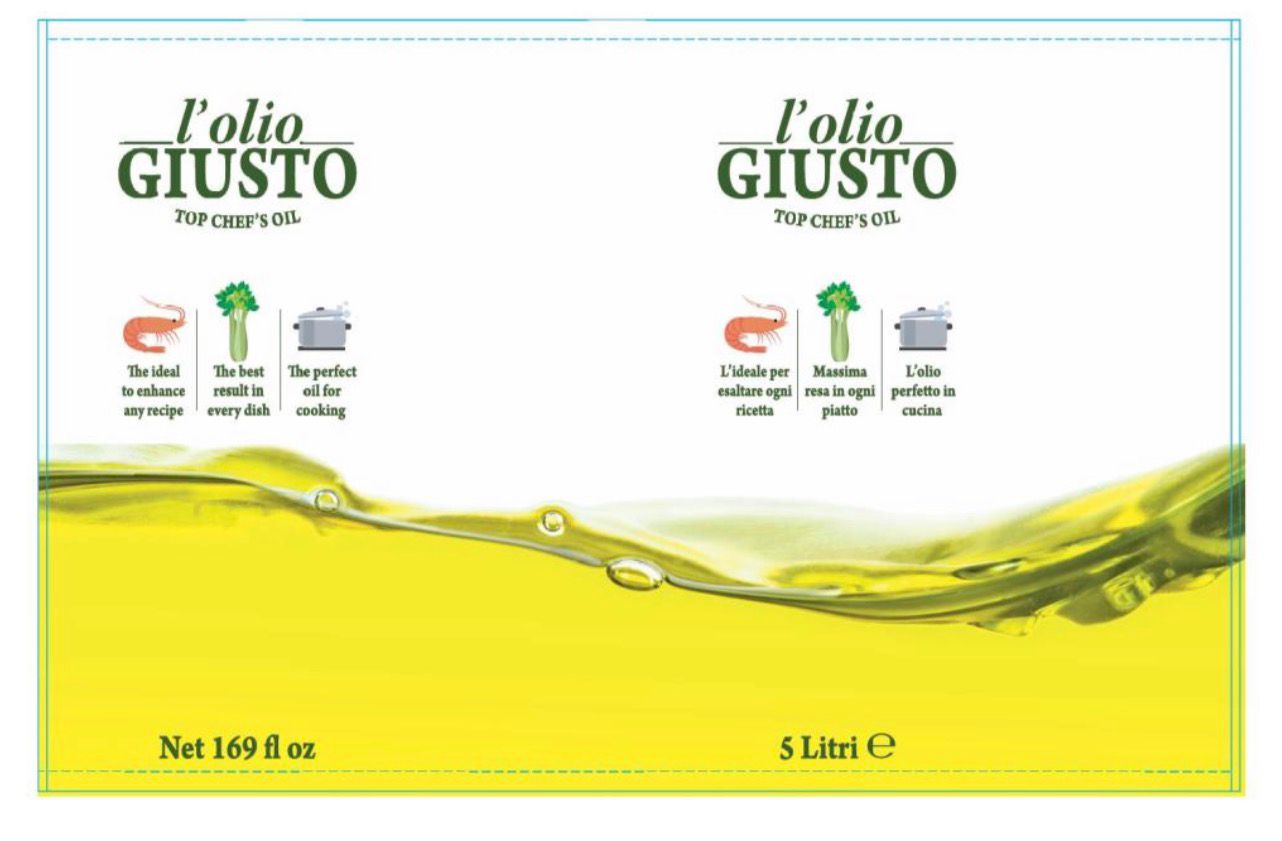 L'Olio Giusto Extra Virgin Olive Oil - 100% Italian EVOO - 5L
