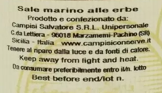 Campisi Sicilian Sea Salt with Herbs - 300g Jar